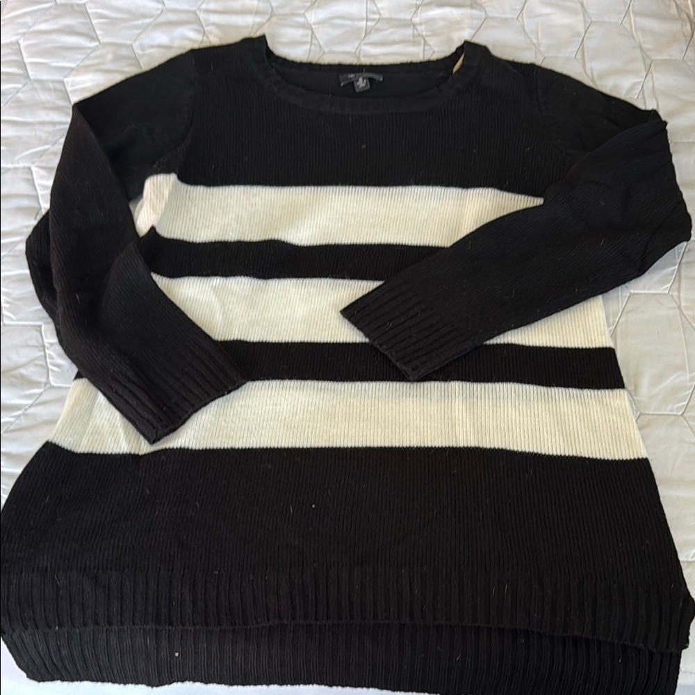 Black and White Striped Sweater